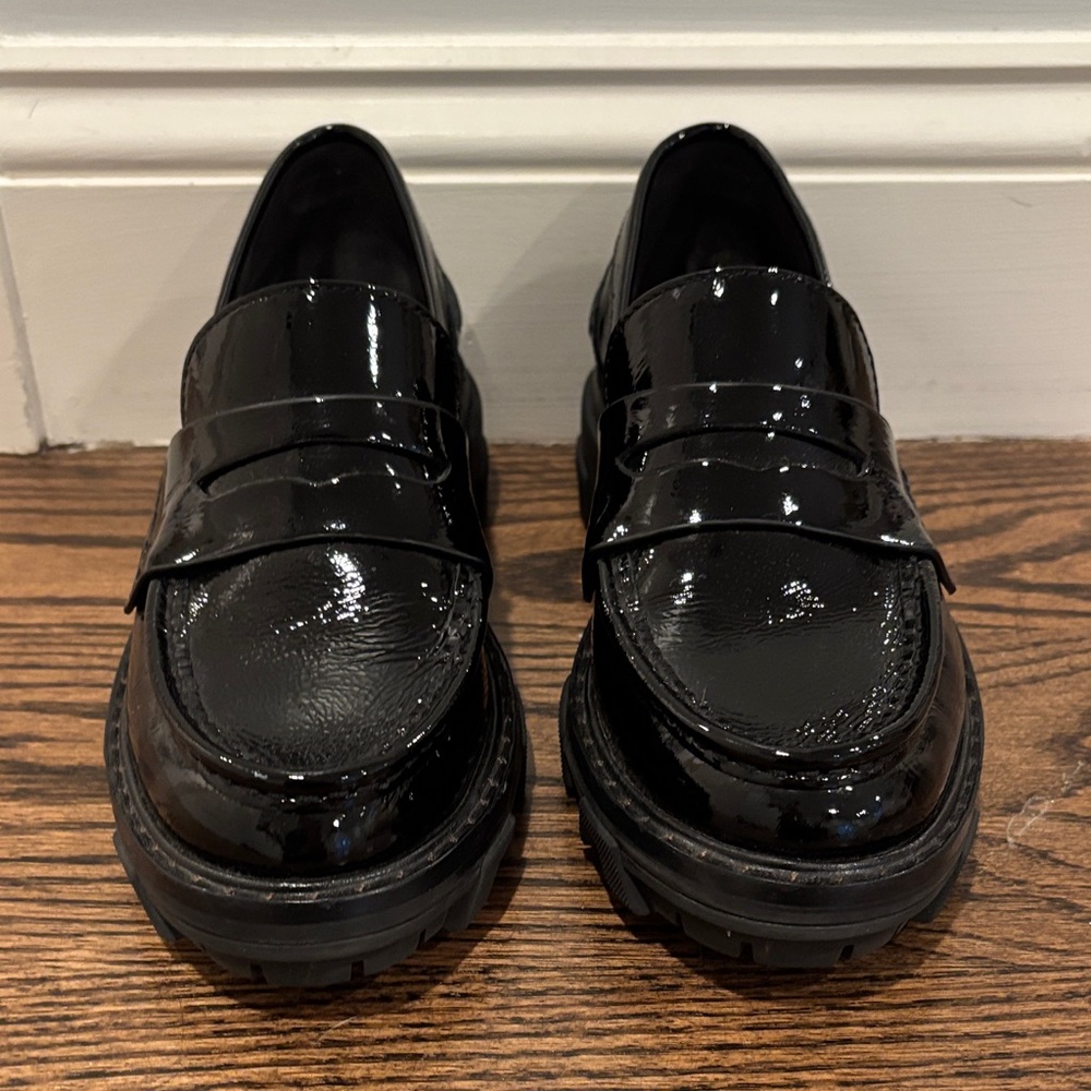 rag & bone Black Patent Leather Loafers